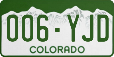 CO license plate 006YJD