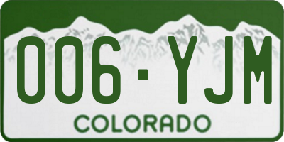 CO license plate 006YJM