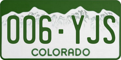 CO license plate 006YJS