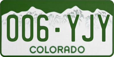 CO license plate 006YJY