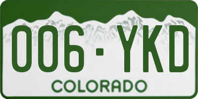CO license plate 006YKD
