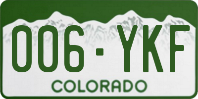 CO license plate 006YKF