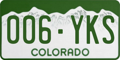 CO license plate 006YKS