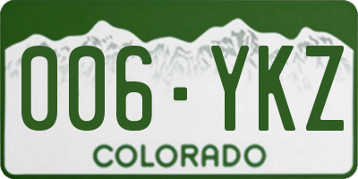 CO license plate 006YKZ