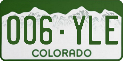 CO license plate 006YLE