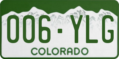 CO license plate 006YLG