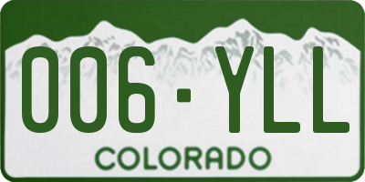 CO license plate 006YLL