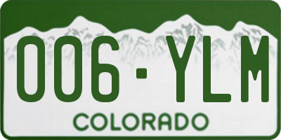 CO license plate 006YLM