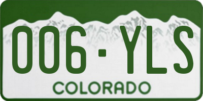 CO license plate 006YLS