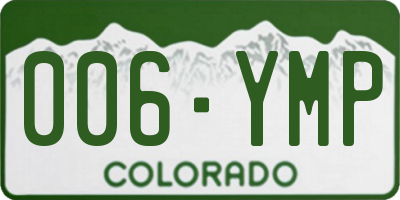 CO license plate 006YMP