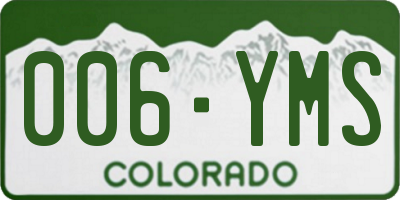 CO license plate 006YMS