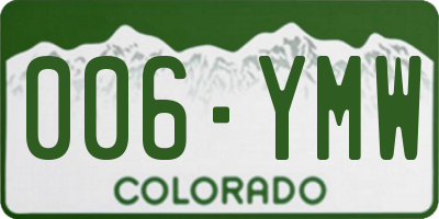 CO license plate 006YMW