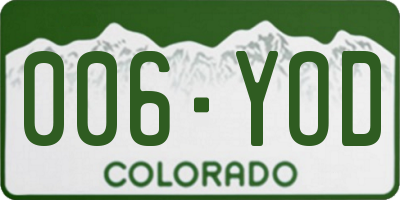 CO license plate 006YOD