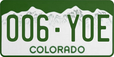 CO license plate 006YOE