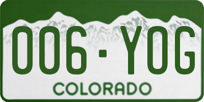 CO license plate 006YOG