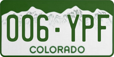 CO license plate 006YPF