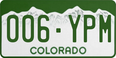 CO license plate 006YPM