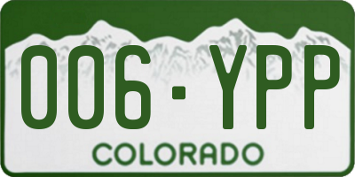 CO license plate 006YPP