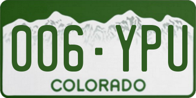 CO license plate 006YPU