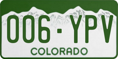 CO license plate 006YPV