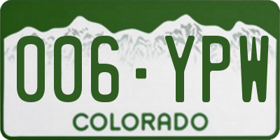 CO license plate 006YPW