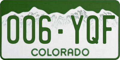 CO license plate 006YQF