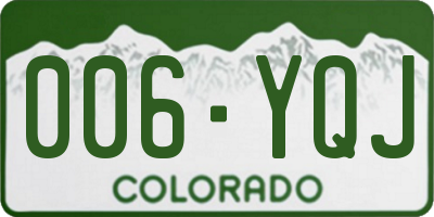 CO license plate 006YQJ