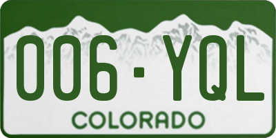 CO license plate 006YQL