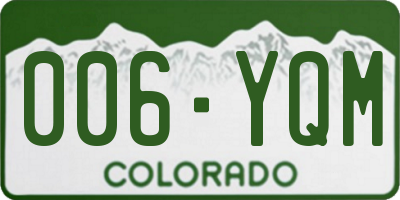 CO license plate 006YQM