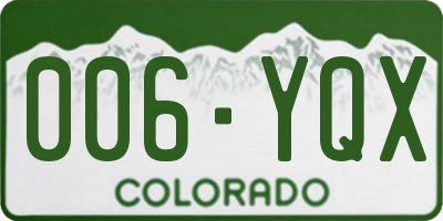 CO license plate 006YQX