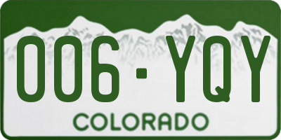 CO license plate 006YQY