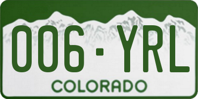 CO license plate 006YRL