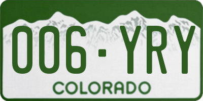 CO license plate 006YRY