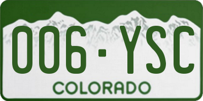 CO license plate 006YSC