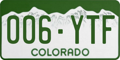 CO license plate 006YTF