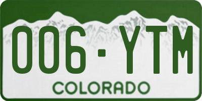 CO license plate 006YTM