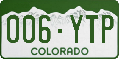 CO license plate 006YTP