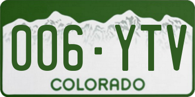 CO license plate 006YTV