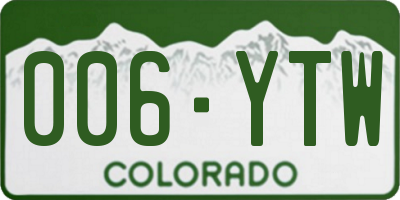 CO license plate 006YTW