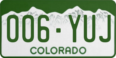 CO license plate 006YUJ