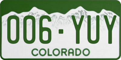 CO license plate 006YUY