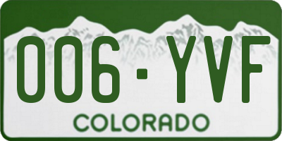 CO license plate 006YVF