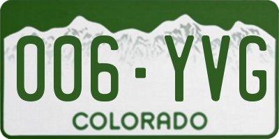 CO license plate 006YVG