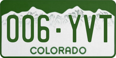 CO license plate 006YVT