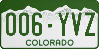 CO license plate 006YVZ