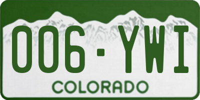 CO license plate 006YWI