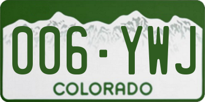 CO license plate 006YWJ