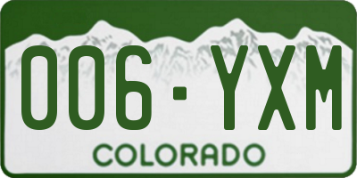 CO license plate 006YXM