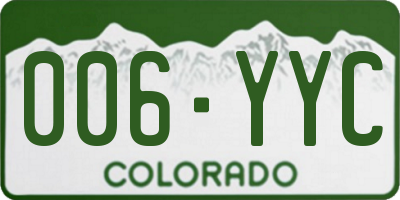 CO license plate 006YYC