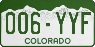 CO license plate 006YYF